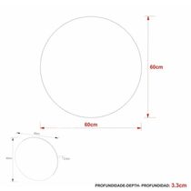 Espelheira Para Banheiro Redonda 60cm Multimóveis Cr10114 Cinza Cinza
