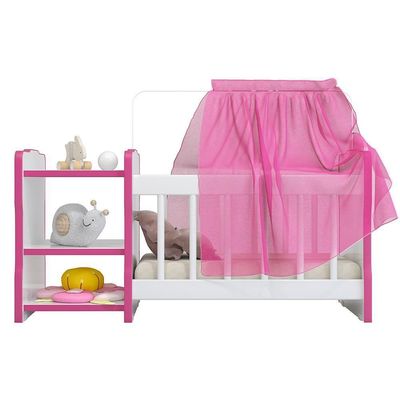 Berço Para Boneca Cristal Brinquedo Infantil Branco Rosa