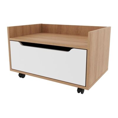 Gabinete Banheiro 60cm Com 1 Gaveta E Rodízios Multimóveis Cr10124 Amêndoa-branco Amêndoa-branco