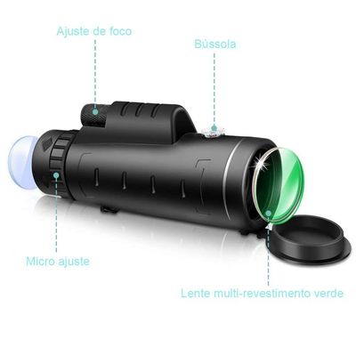 Luneta Telescópio Monóculo Tático 9500m com Tripé Lorben