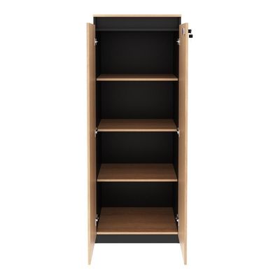 Armário Escritório 2 Portas Multimóveis Cr25048 Amêndoa-preto