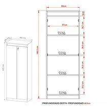 Armário Escritório 2 Portas Multimóveis Cr25048 Amêndoa-preto