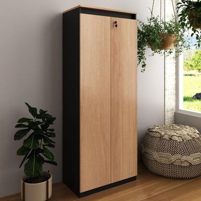 Armário Escritório 2 Portas Multimóveis Cr25048 Amêndoa-preto