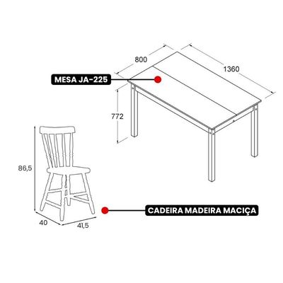 Mesa De Jantar Ditália Com 6 Cadeiras Ja-225 Cor:branco Branco