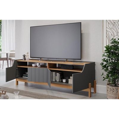 Home para TV Moema até 70 Polegadas c/ 4 Portas e 2 Nichos Off White/Nature - Permóbili