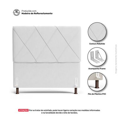 Cabeceira Cama Box Casal Mel 140cm Com Frame Sintético Branco - Desk Design