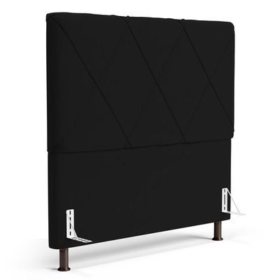 Cabeceira Cama Box Casal Mel 140cm Com Frame Suede Preto - Desk Design