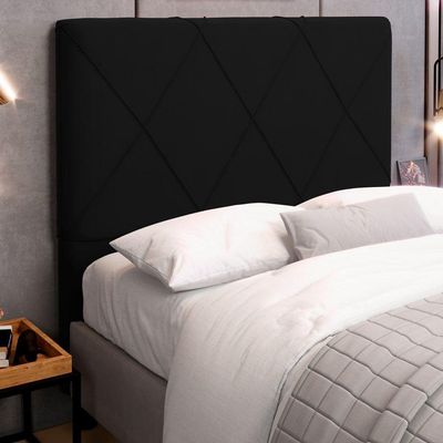Cabeceira Cama Box Casal Mel 140cm Com Frame Suede Preto - Desk Design