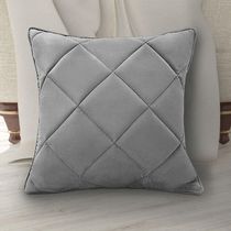 Almofada Decorativa Nina Matelassê 48X48 Veludo Cinza