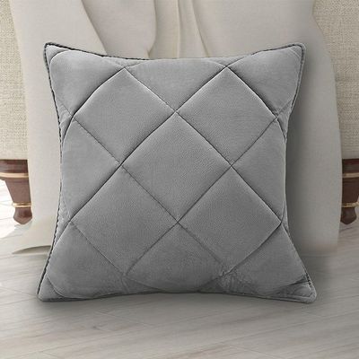 Almofada Decorativa Nina Matelassê 48X48 Veludo Cinza