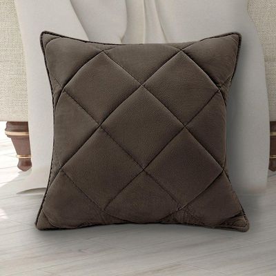 Almofada Decorativa Nina Matelassê 48X48 Veludo Marrom