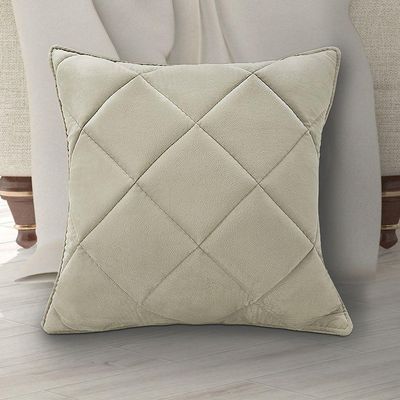 Almofada Decorativa Nina Matelassê 48X48 Veludo Bege
