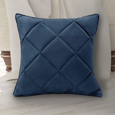 Almofada Decorativa Nina Matelassê 48X48 Veludo Azul Marinho