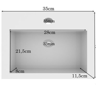 Conjunto Para Banheiro Armário Gabinete 01 Porta 60 Cm Com Cuba Duna B06 Branco Nogal - Lyam Decor
