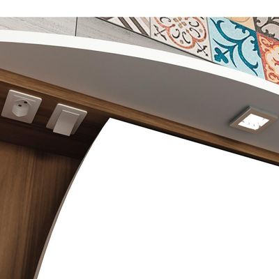 Conjunto Para Banheiro Armário Gabinete 01 Porta 60 Cm Com Cuba Duna B06 Branco Nogal - Lyam Decor