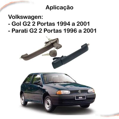 Par Maçaneta Ext Preta C/ Chave Gol Parati G2 96 a 01 2 Ptas