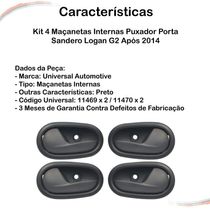 Kit 3 Maçanetas Internas Sandero Logan Apos 14