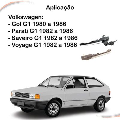 Par Maçaneta Ext Friso Inox Diant C/chave Gol Parati 80 a 86