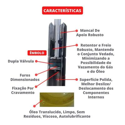 Par De Amortecedores Tampa Traseira Pálio De 96 Até 2007