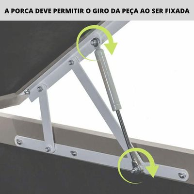 Par Amortecedor Pistão Gás Cama De Casal Box Baú 784N/80Kgf
