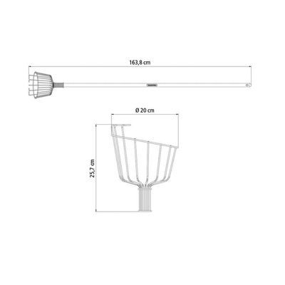 Colhedor De Frutas Grande Tramontina Em Aço Com Cabo 145 Cm Tramontina