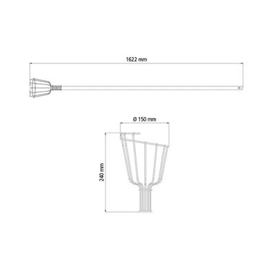 Colhedor De Frutas Médio Tramontina Em Aço Com Cabo 145 Cm Tramontina
