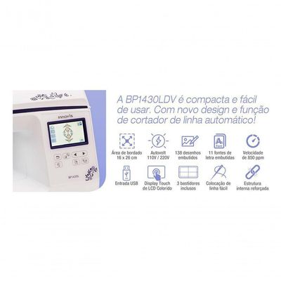 Máquina De Bordar Brother Eletrônica Bp1430l - Bivolt