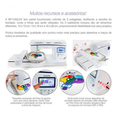 Máquina De Bordar Brother Eletrônica Bp1430l - Bivolt