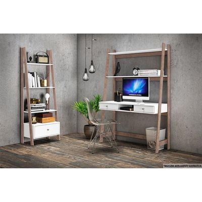 Estante Livreiro Solteiro Rt3091 C- 3 Prateleiras Branco-rustico - Movelbento