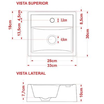 Cuba De Apoio Quadrada C01 Para Banheiro Q32W Branco