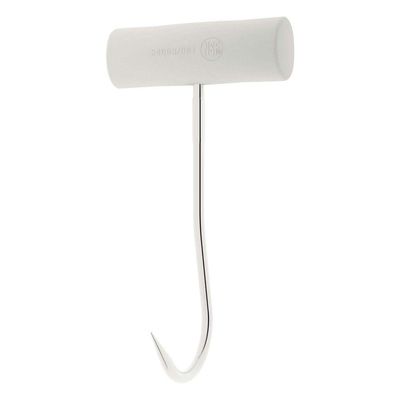 Gancho Central Profissional Master Em Aço Inox Com Cabo Em Polipropileno Branco