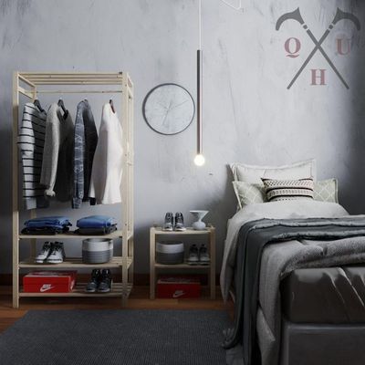 Conjunto Arara Organizar 4 Tábuas Cabideiro 170Cm Envio Rápido E Aparador Sem Portas Expositor Exclu
