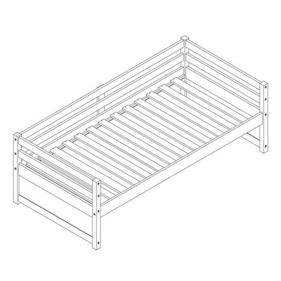 Cama Solteiro Eco Com 02 Gavetas Madeira Maciça Branco Mobilistore