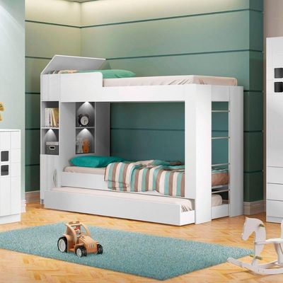 Beliche Ditália Cama Auxiliar Com Kit Luz Cm-15 Cor:branco Branco