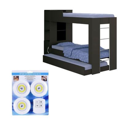 Beliche Ditália Cama Auxiliar Com Kit Luz Cm-15 Cor:preto Preto