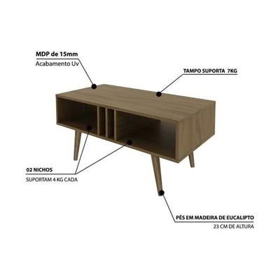 Mesa Centro Sala MC2226 Natural - Tecno Mobili