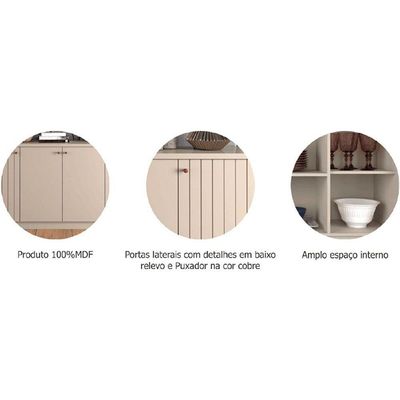 Buffet de Sala Jantar Lia 4 Portas Off White - Cimol