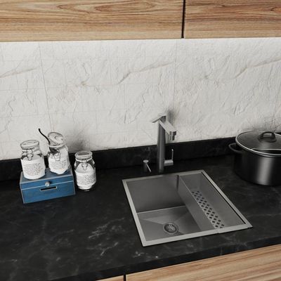 Kit Cuba 40X40 Aço Inox Com Escorredor 42,5Cm Technox