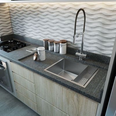 Cuba + Escorredor Louça Sobrepor Aço Até 20Lutensílios