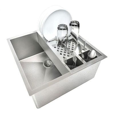 Cuba 40X40 Aço Calha Escorredor Cozinha