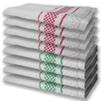 8 Panos De Prato Atoalhado Felpudo Premium 4 Rosa 4 Verde