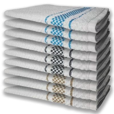 9 Panos De Prato Atoalhado Felpudo Premium Az+Pr+Mr