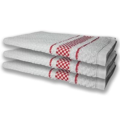 6 Panos De Prato Atoalhado Felpudo 370G/M² Premium Vermelho