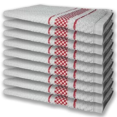 9 Panos De Prato Atoalhado Felpudo Premium Vermelho