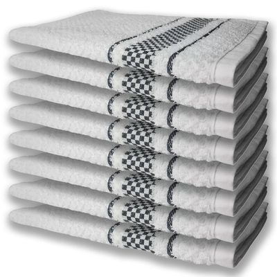 8 Panos De Prato Atoalhado Felpudo 370G/M² Premium Preto