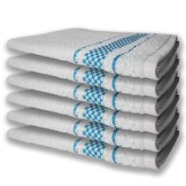 6 Panos De Prato Atoalhado Felpudo 370G/M² Premium Azul