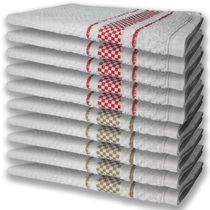10 Panos De Prato Atoalhado Premium 5 Vermelho 5 Marrom