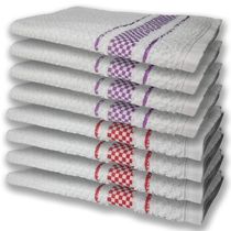 8 Panos De Prato Atoalhado Felpudo Premium 4 Vermelho 4 Roxo