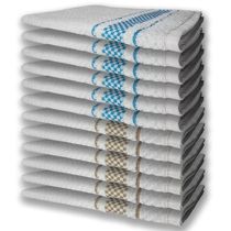 12 Panos De Prato Atoalhado Felpudo Premium 6 Azul 6 Marrom