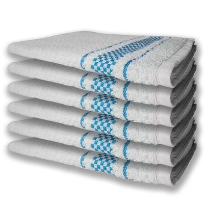 12 Panos De Prato Atoalhado Felpudo 6 Azul 6 Marrom